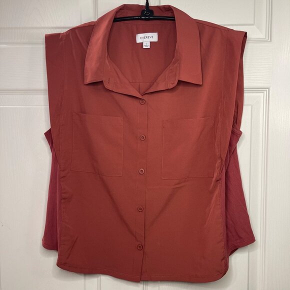 Evereve Scout Utility Top Women's Size Large Sleeveless Button Down Shirt - Picture 2 of 11